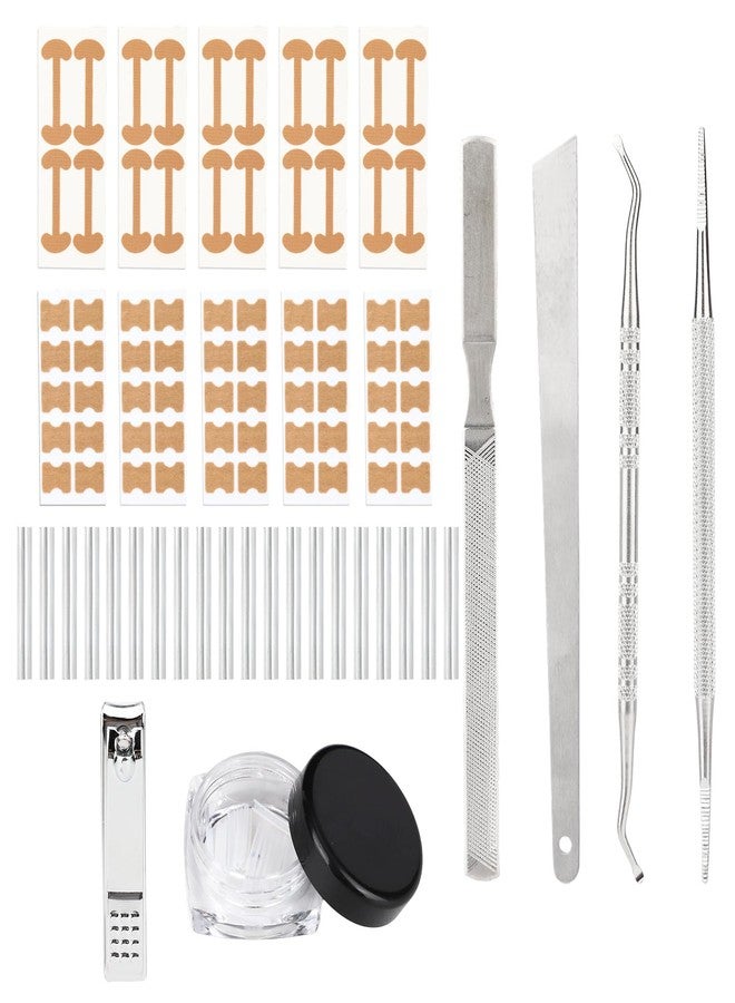 Penitue 16pcs Ingrown Toenail Straighten Set with Breathable Ingrowing Toenail Strips, Professional Pedicure Nail Tool Removal Kit with Clippers File Lifter Cuticle Tools for Men Women Toenails Maintenance - Image 1